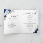 Blue Boho Rozen Ceremonie & Receptie Wedding Programma (Binnen)