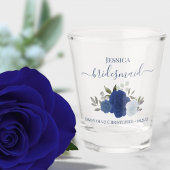 Blue Boho Rozen Elegante bruidsmeisje bruiloft Shot Glas