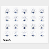 Blue Boho Rozen Liefde & Bedankt Vrijgezellenfeest Ronde Sticker (Vel)