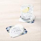 Blue Boho Rozen nemen niet mijn Drink bruiloft Kartonnen Onderzetters (Insitu)