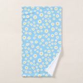 Blue Boho Spring Daisies Pattern Bad Handdoek (Handdoek)