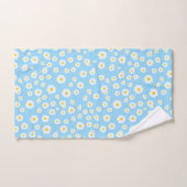 Blue Boho Spring Daisies Pattern Bad Handdoek (Handdoek)