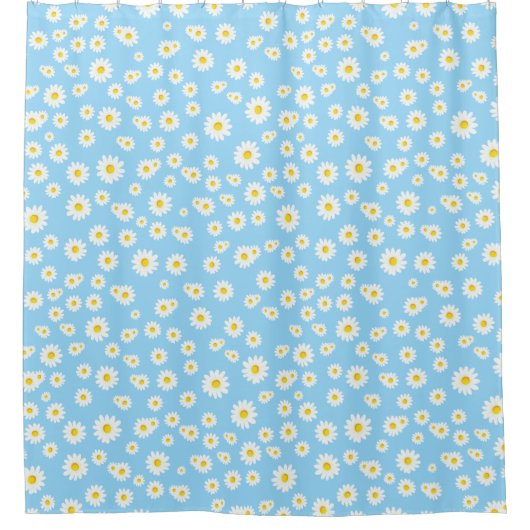 Blue Boho Spring Daisies Pattern Douchegordijn (Voorkant)