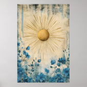 Blue Boho Sunshine" (of soms "Boho Sun Blue") Poster (Voorkant)