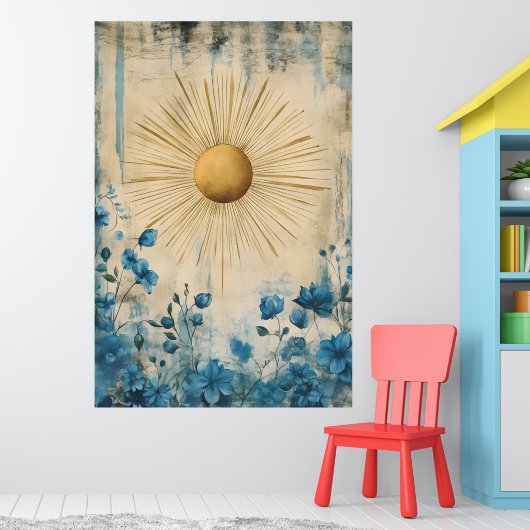 Blue Boho Sunshine" (of soms "Boho Sun Blue") Poster (Kinderkamer 1)