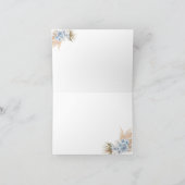 Blue Boho Teddy Bear Folded Hartelijk dank Bedankkaart (Binnen)