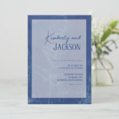 Blue Boho unieke huwelijksuitnodiging Kaart (Staand voorkant)