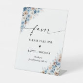 Blue Boho Vrijgezellenfeest voorkeursbord Reclamebord Met Voetstuk (Voorkant)