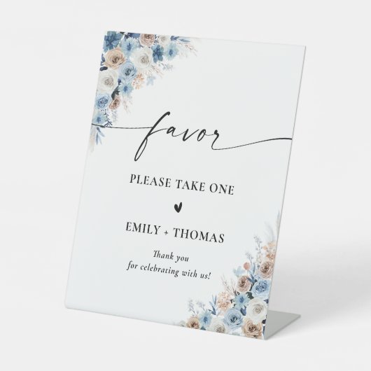 Blue Boho Vrijgezellenfeest voorkeursbord Reclamebord Met Voetstuk (Voorkant)