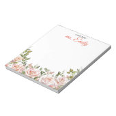 Blue Boho Waterverf Border gepersonaliseerd Notitieblok (Linkerzijde)