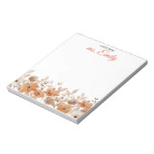 Blue Boho Waterverf Border gepersonaliseerd Notitieblok (Linkerzijde)