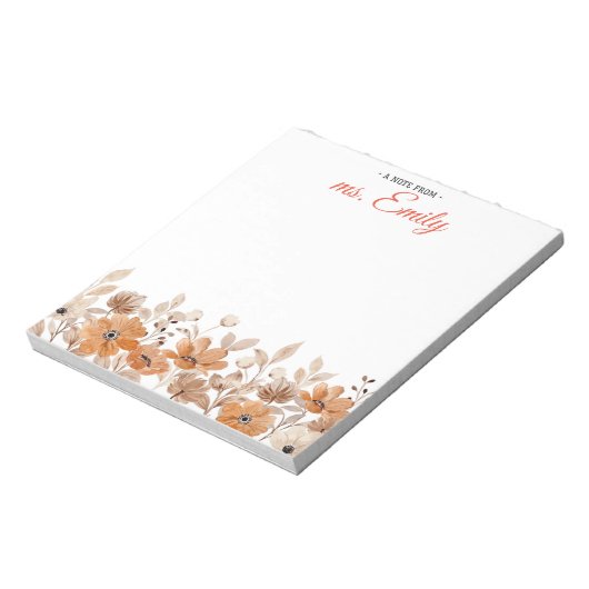 Blue Boho Waterverf Border gepersonaliseerd Notitieblok (Linkerzijde)