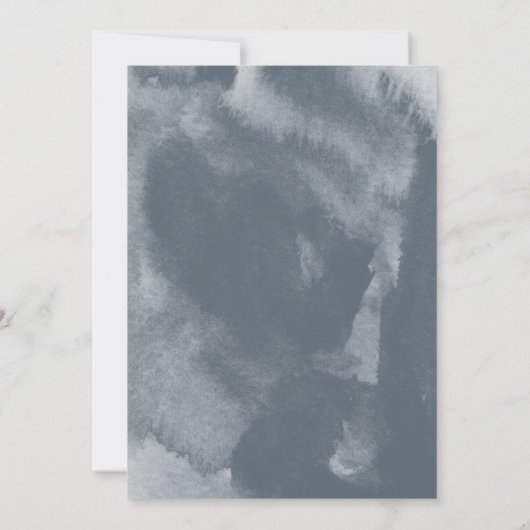 Blue Boho Waterverf bruidsdoucheuitnodiging Save The Date (Achterkant)