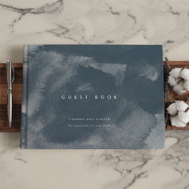 Blue Boho Waterverf bruiloft Gastenboek