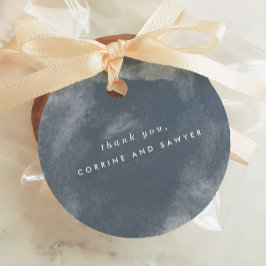 Blue Boho Waterverf Dank u Bedankjes Labels