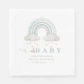 Blue Boho Waterverf Rainbow Boy Baby shower Servet (Voorkant)