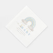 Blue Boho Waterverf Rainbow Boy Baby shower Servet (Hoek)