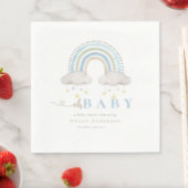 Blue Boho Waterverf Rainbow Boy Baby shower Servet