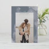 Blue Boho Waterverf Sla de datum op Save The Date (Staand voorkant)