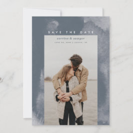 Blue Boho Waterverf Sla de datum op Save The Date