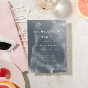 Blue Boho Waterverf vrijgezellenfeest uitnodiging