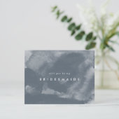 Blue Boho Waterverf wordt mijn bruidsmeisje Save The Date (Staand voorkant)