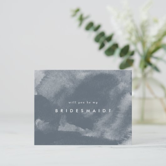 Blue Boho Waterverf wordt mijn bruidsmeisje Save The Date (Staand voorkant)