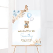 Blue Boho We kunnen bijna wachten welkom Poster