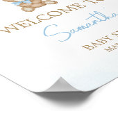 Blue Boho We kunnen bijna wachten welkom Poster (Hoek)