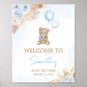 Blue Boho We kunnen bijna wachten welkom Poster (Voorkant)