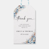 Blue Boho Wedding Ceremony Gift Label Cadeaulabel (Voorkant)