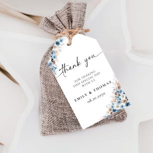Blue Boho Wedding Ceremony Gift Label Cadeaulabel