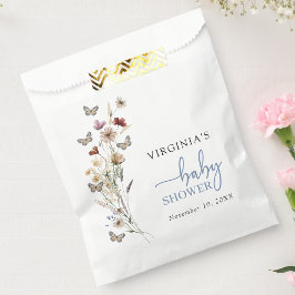 Blue Boho Wildflower Baby shower Bedankzakje