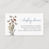 Blue Boho Wildflower Display Douche Informatiekaartje (Voorkant)