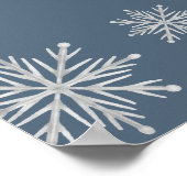 Blue Boho Winter Snow Baby shower Welkom poster (Hoek)