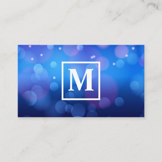 Blue Boke | Monogram vierkant visitekaartje (Voorkant)