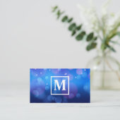 Blue Boke | Monogram vierkant visitekaartje (Staand voorkant)