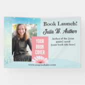 Blue Bokeh Auteur Boek Lancering Uitnodiging Spandoek (Horizontaal)