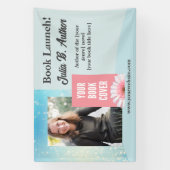 Blue Bokeh Auteur Boek Lancering Uitnodiging Spandoek (Verticaal)