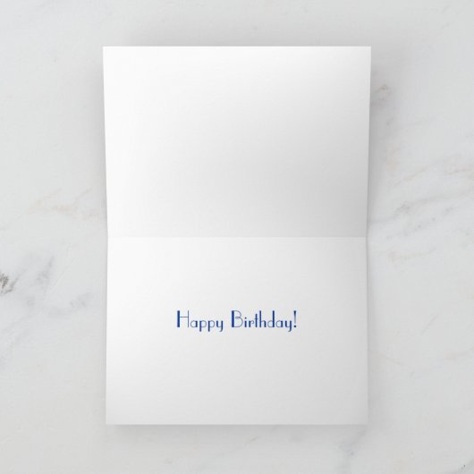 Blue Bokeh Birthday Card Kaart (Binnen)