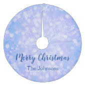 Blue Bokeh Fleece Kerstboom Rok (Voorkant)