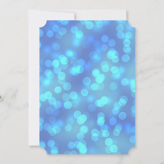 Blue Bokeh foto bruiloft uitnodigingen (Achterkant)