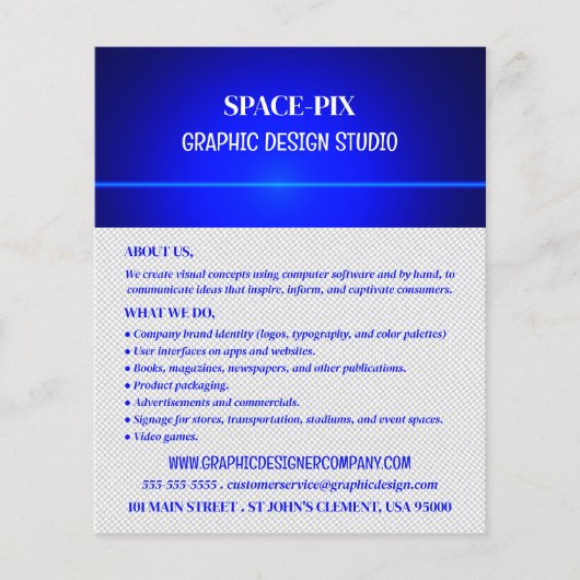 Blue Bokeh Guilloché Design, Graphic Designer Flyer (Voorkant)