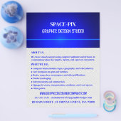 Blue Bokeh Guilloché Design, Graphic Designer Flyer (Enkel)