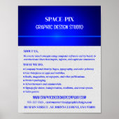 Blue Bokeh Guilloché Design, Graphic Designer Poster (Voorkant)