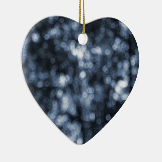 Blue Bokeh Heart Ornament (Rechts)