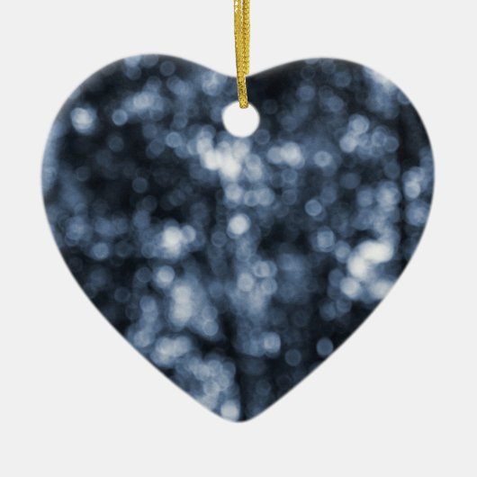 Blue Bokeh Heart Ornament (Voorkant)