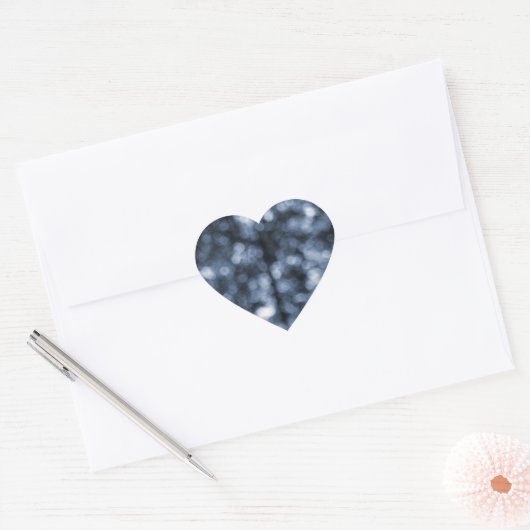 Blue Bokeh Heart Stickers (Envelop)