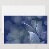 Blue Bokeh Leaves Briefpapier (Voorkant / Achterkant)