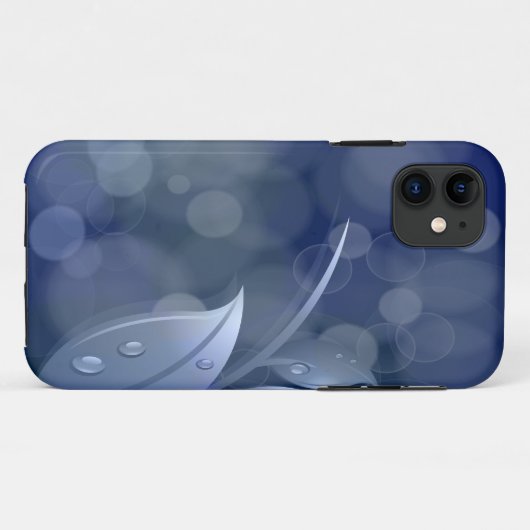 Blue Bokeh Leaves Case-Mate iPhone Case (Achterkant (horizontaal))